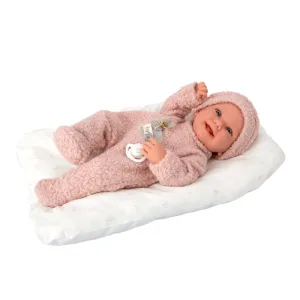 Doll-baby Zoe in a pink plush costume and accessories - 42 cm