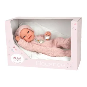 Doll-baby Zoe in a pink plush costume and accessories - 42 cm