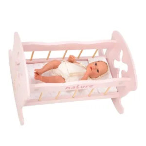 Pink wooden doll cradle swing Nature
