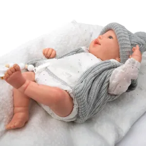 Усмихната кукла-бебе Даниела с възглавничка и аксесоари - 45 см