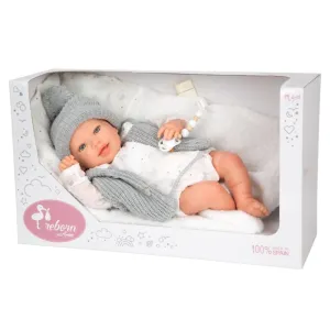 Усмихната кукла-бебе Даниела с възглавничка и аксесоари - 45 см