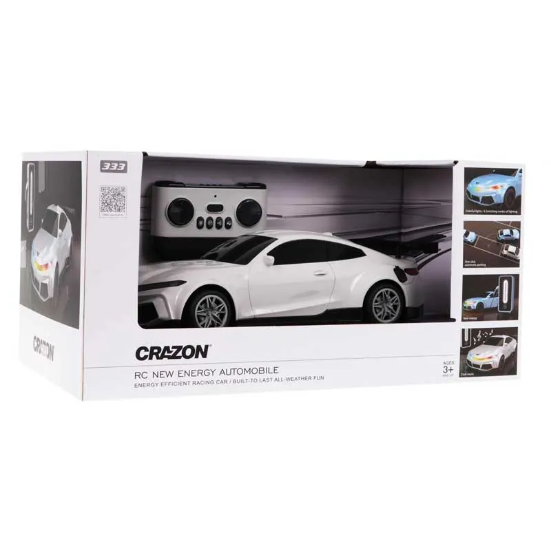 Children's sports electric car Crazon New Energy with charging station, RC in white color