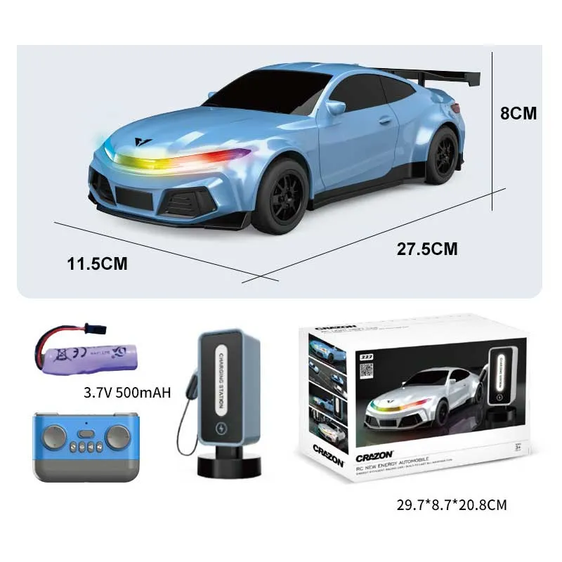 Child's sports electric car Crazon New Energy with charging station, RC in blue color