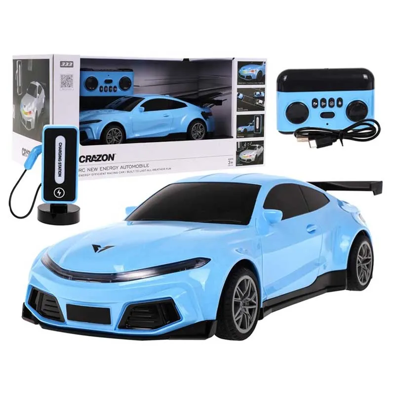 Child's sports electric car Crazon New Energy with charging station, RC in blue color