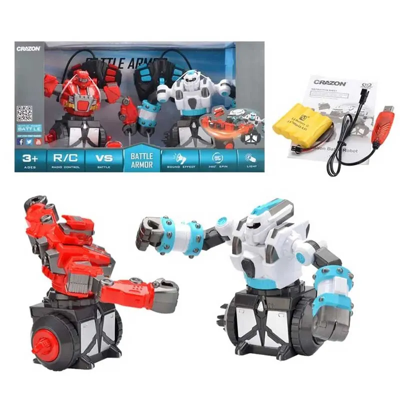 Interactive set of two spinning battle robots Crazon, RC