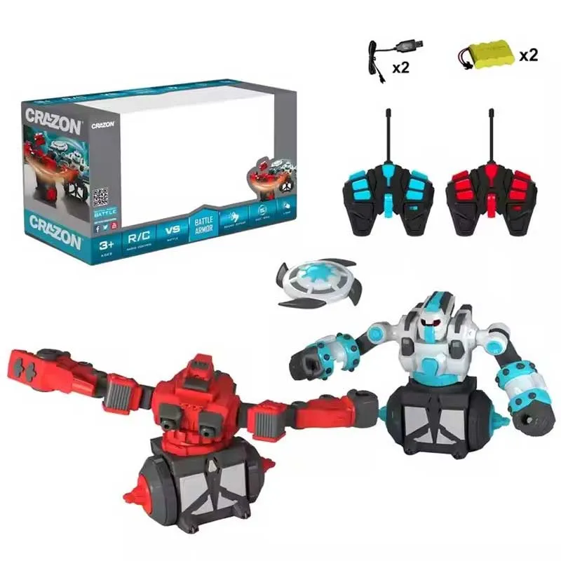 Interactive set of two spinning battle robots Crazon, RC