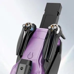 Сгъваем дрон с камера и сензори за препятствия, лилав цвят