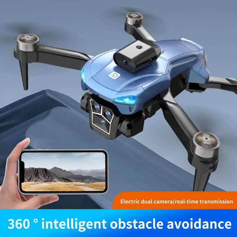 Сгъваем дрон с камера и сензори за препятствия, син цвят