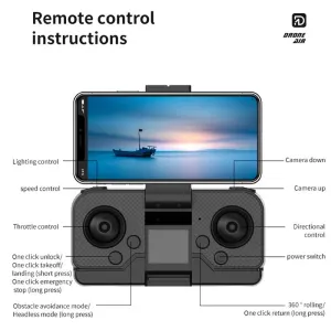 Сгъваем дрон с камера и сензори за препятствия, син цвят