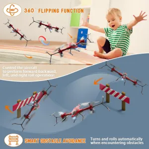 Сгъваем дрон с камера, сензори за препятствия и режим без глава, червен