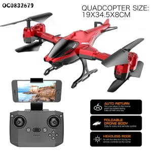 Сгъваем дрон с камера, сензори за препятствия и режим без глава, червен