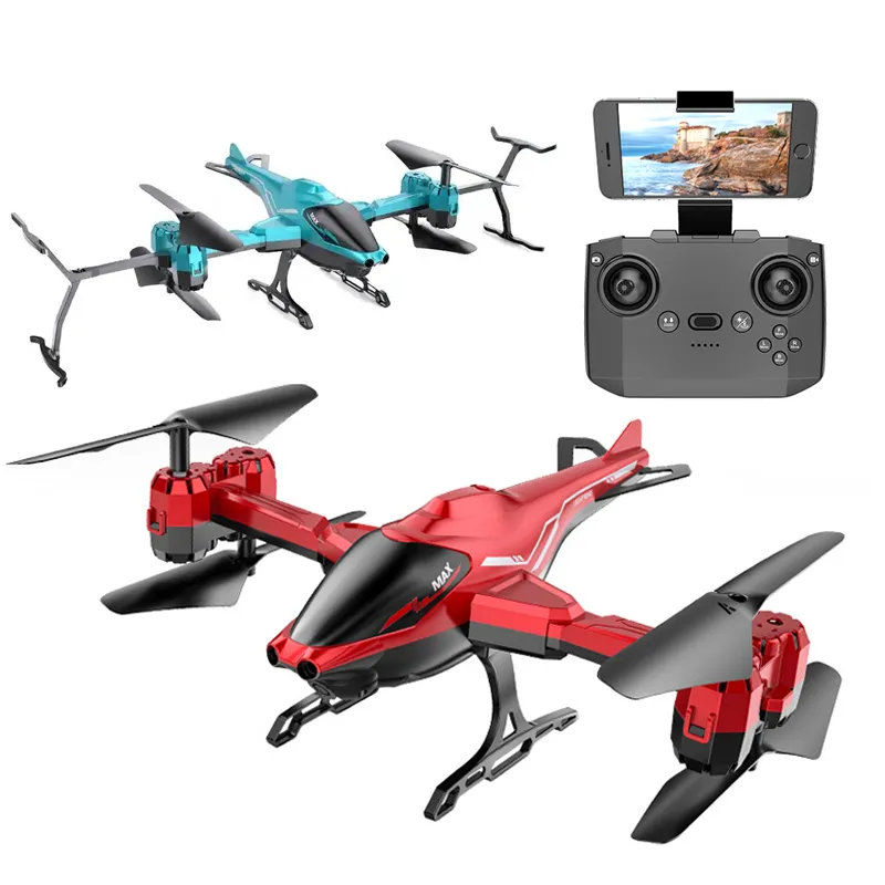 Сгъваем дрон с камера, сензори за препятствия и режим без глава, син