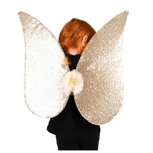 Блестящи златни крила с пайети за приказни превъплъщения, 54 см