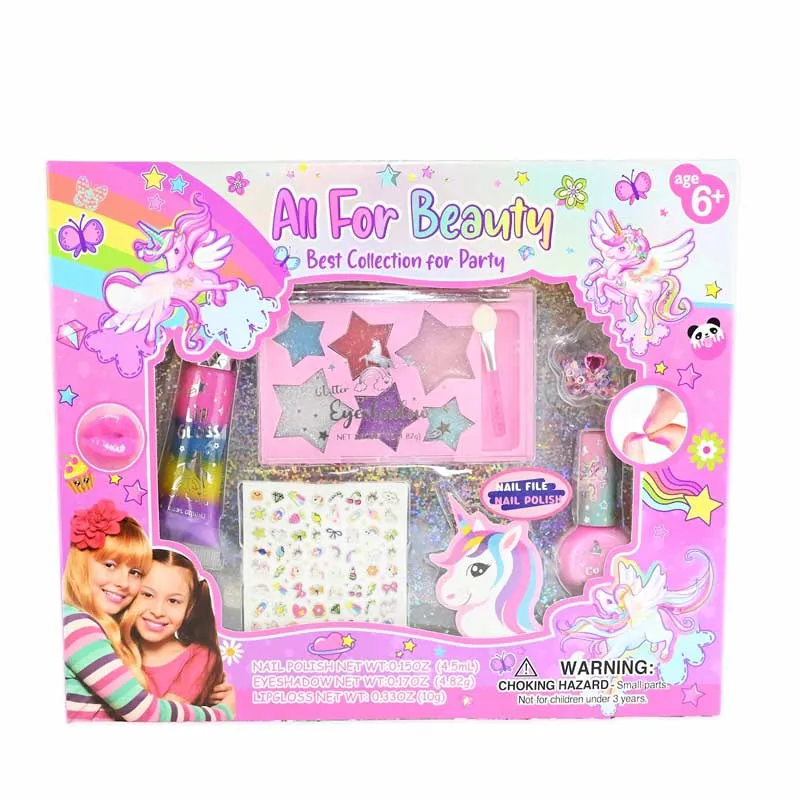 Pink unicorn set with accessories for easy and fun party makeup