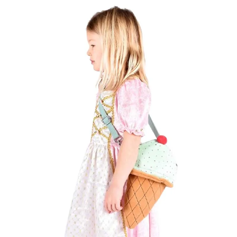 Плюшена чантичка Сладолед 30 см с регулируема дръжка и ефектен дизайн