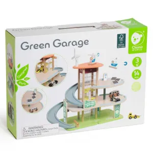 Wooden eco-friendly three-storey garage Classic World for children