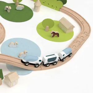 Wooden Train Set with Tracks in the Forest Classic World 100 pieces