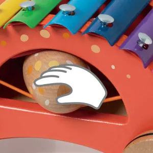 Wooden dinosaur xylophone by Classic World for pulling, 18+ months