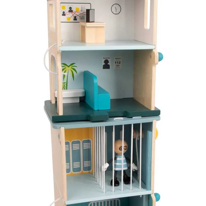 Children's wooden police station with accessories Classic World