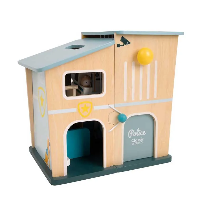 Children's wooden police station with accessories Classic World