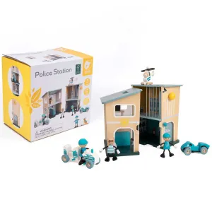 Children's wooden police station with accessories Classic World