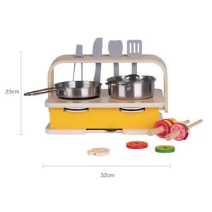 Children's kitchen set 2 in 1 Classic World stove with accessories, 23 pieces