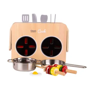 Children's kitchen set 2 in 1 Classic World stove with accessories, 23 pieces