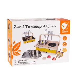 Children's kitchen set 2 in 1 Classic World stove with accessories, 23 pieces