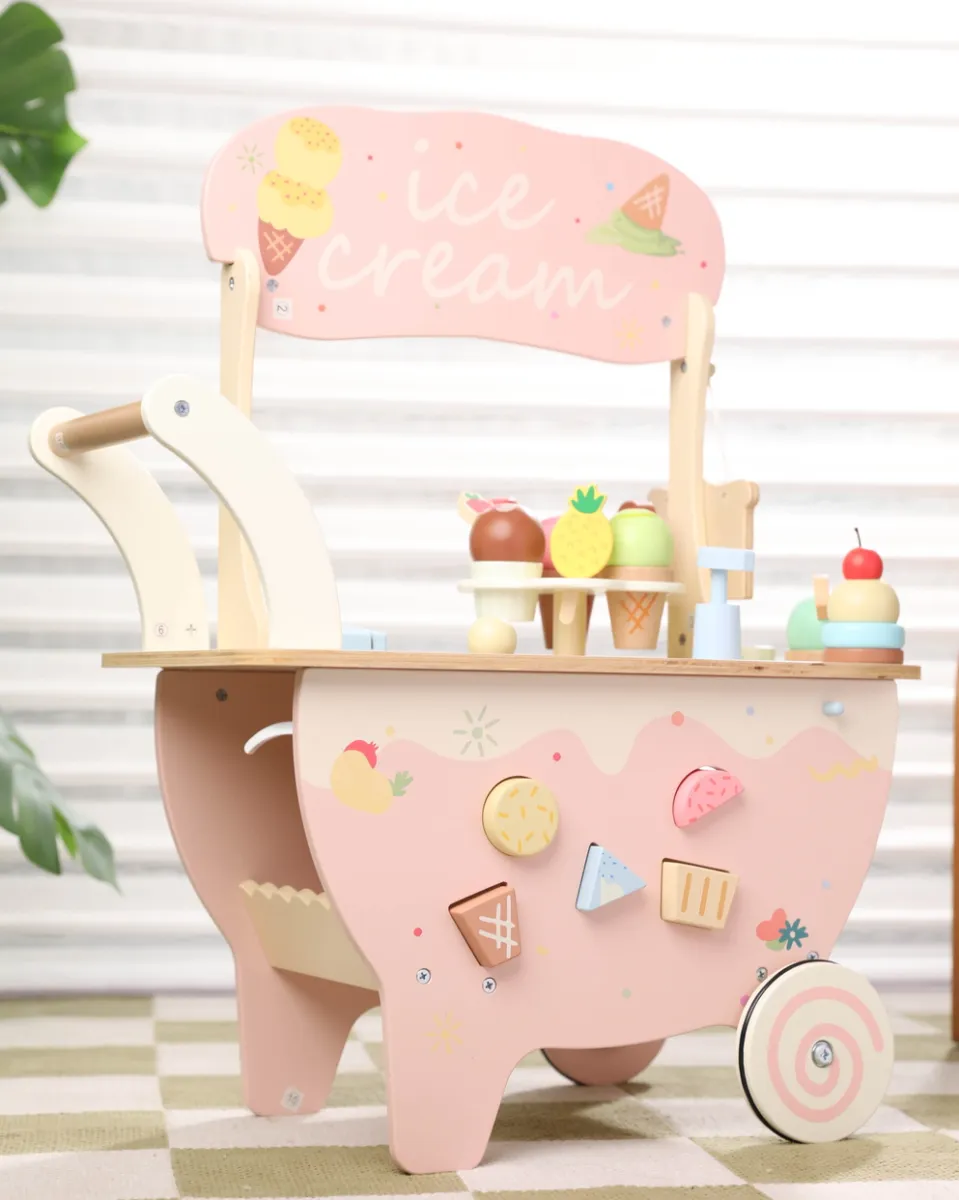 Дървена количка за сладолед Classic World за деца
