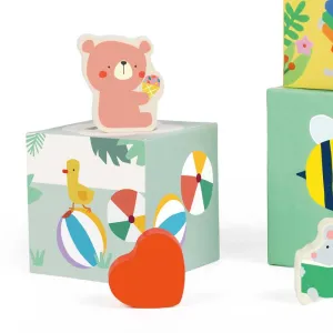 Wooden blocks for stacking from Classic World with forest motifs