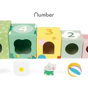 Wooden blocks for stacking from Classic World with forest motifs