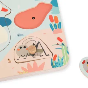 Интерактивен пъзел Езерото от 8 дървени части, 18+ месеца