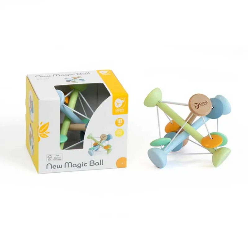 Magic sensory ball for baby play Classic World made of wood