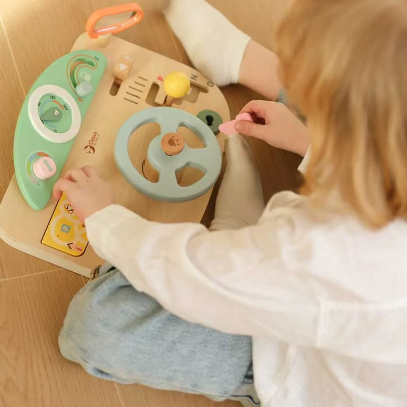 Мултифункционален дървен волан Classic World с аквивности за деца над 2 години