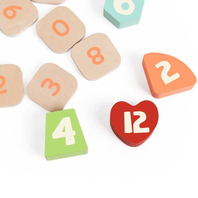 Educational wooden bear clock with calendar for children over 2 years old