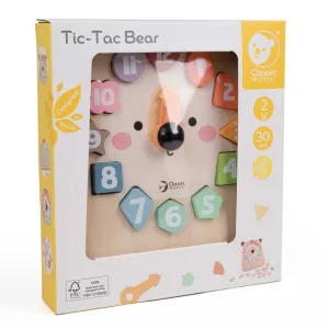 Educational wooden bear clock with calendar for children over 2 years old