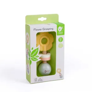 Сензорна дървена играчка-гризалка Цвете Classic World за бебета от 0 до 6 месеца