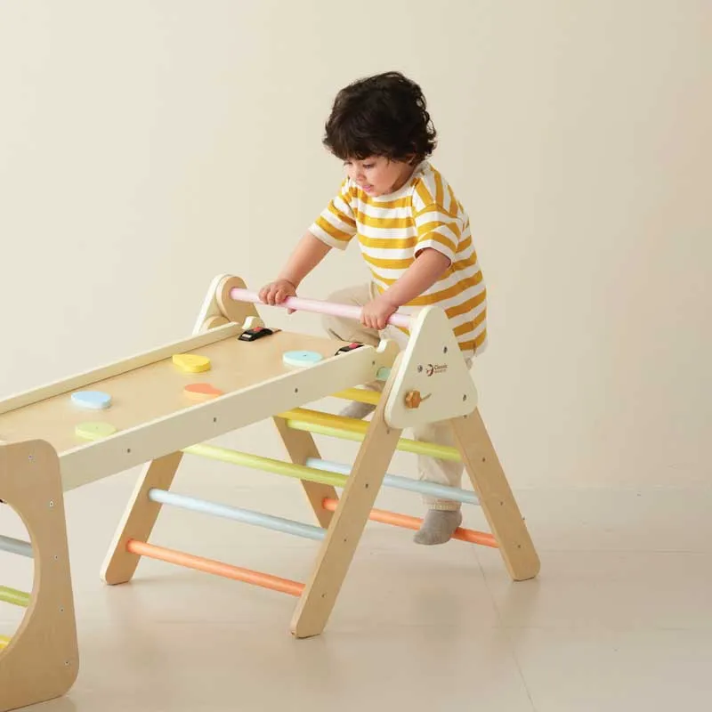 Folding wooden climbing set 5 in 1 Classic World for children over 1 year old.