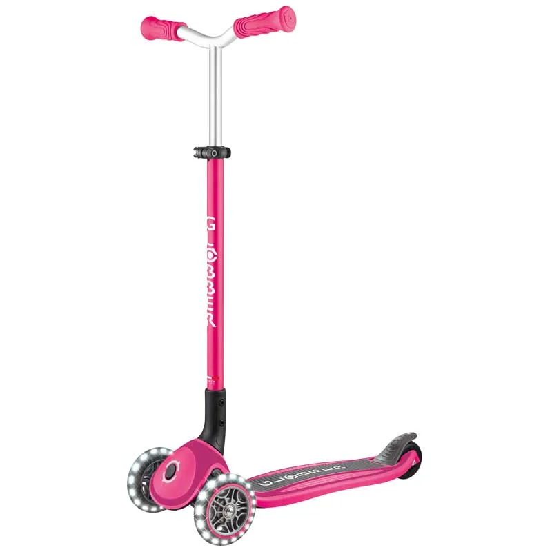 Foldable three-wheel scooter Globber Master lights - pink
