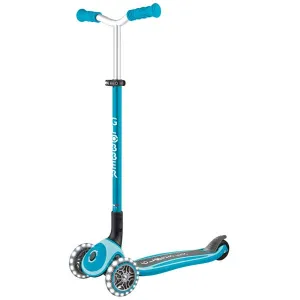Foldable three-wheeled scooter Globber Master lights - blue