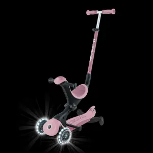 Scooter with seat 5 in 1 GLOBBER GO UP DELUXE LIGHTS ECOLOGIC 360° - pink