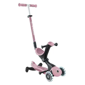 Scooter with seat 5 in 1 GLOBBER GO UP DELUXE LIGHTS ECOLOGIC 360° - pink