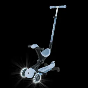 Scooter with seat 5 in 1 GLOBBER GO UP DELUXE LIGHTS ECOLOGIC 360° - pastel blue