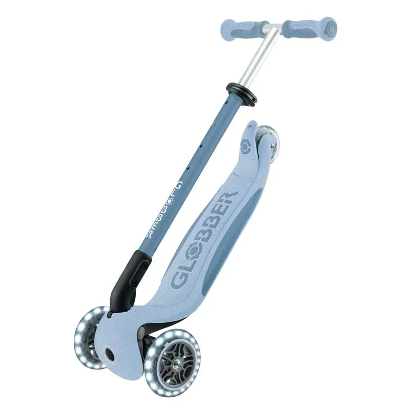 Scooter with seat 5 in 1 GLOBBER GO UP DELUXE LIGHTS ECOLOGIC 360° - pastel blue