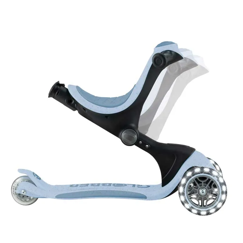 Scooter with seat 5 in 1 GLOBBER GO UP DELUXE LIGHTS ECOLOGIC 360° - pastel blue