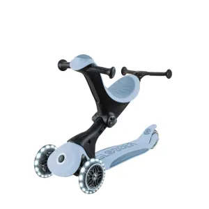 Scooter with seat 5 in 1 GLOBBER GO UP DELUXE LIGHTS ECOLOGIC 360° - pastel blue