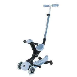 Scooter with seat 5 in 1 GLOBBER GO UP DELUXE LIGHTS ECOLOGIC 360° - pastel blue
