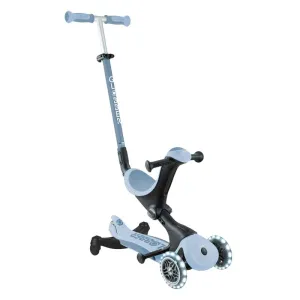 Scooter with seat 5 in 1 GLOBBER GO UP DELUXE LIGHTS ECOLOGIC 360° - pastel blue
