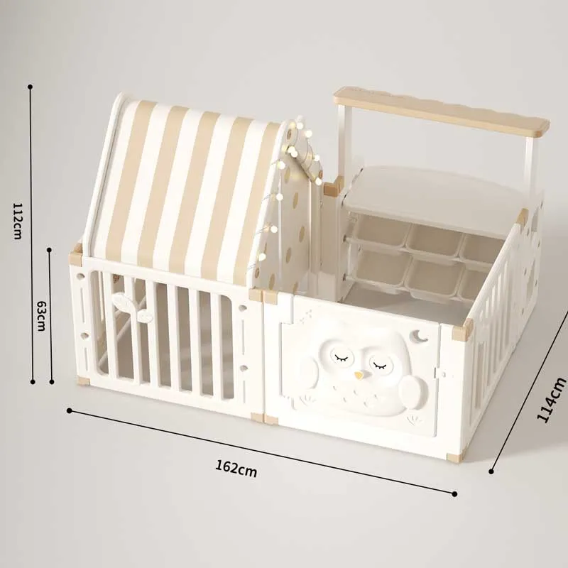 Детска къщичка за игра "Бухалче" с модерен органайзер за играчки – подходяща за дома и за навън