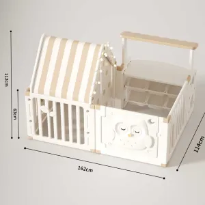 Детска къщичка за игра "Бухалче" с модерен органайзер за играчки – подходяща за дома и за навън